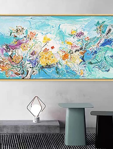  Hecho a mano pintado a mano arte de la pared flor blanca paisaje pintura al óleo sobre lienzo grande abstracto moderno boho floral pintura decoración del hogar lienzo enrollado sin marco sin estirar