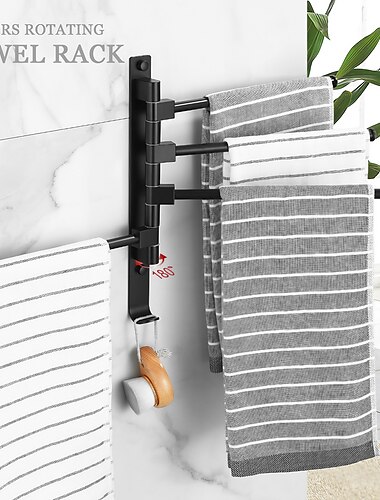  handdoekstang badjashaak badkamerplank opvouwbaar meerlaags nieuw design eigentijds modern aluminium metaal 1pc - badkamer 4-handdoekstang wandmontage