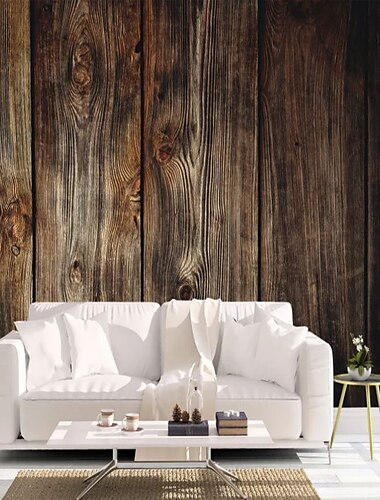  Papéis de parede legais 3d madeira marrom papel de parede mural de parede adesivo de cobertura de parede removível pvc / material de vinil autoadesivo / adesivo decoração de parede necessária para