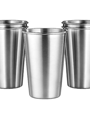  5 unids/pack 16oz tazas de pinta de acero inoxidable vasos de taza irrompibles vasos de metal irrompibles para bar, hogar, restaurante