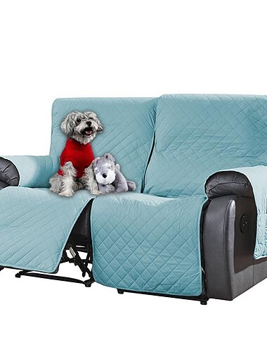  Fundas para sofá reclinables de dos plazas, funda antideslizante para mascotas para 2 asientos reclinables con correas elásticas, funda para sofá de dos plazas reclinable dividida, protector de