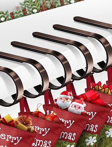  1 pc suportes de meia de natal para manto suportes de meia ajustáveis antiderrapantes, cabide de meia para decorações de festa de natal