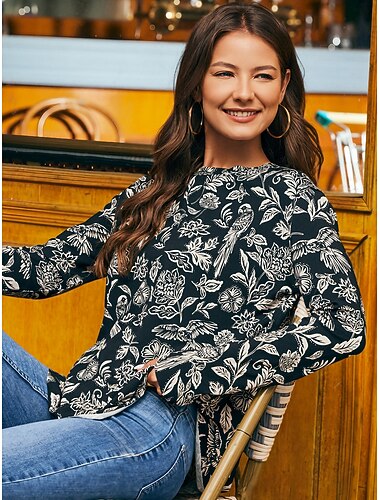  μπλούζα πουκάμισο με στρογγυλή λαιμόκοψη