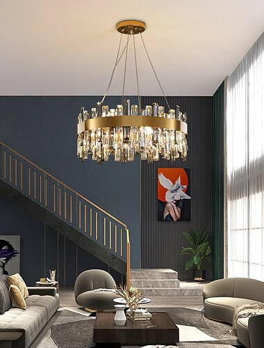  シャンデリア LED クリスタルシャンデリア真鍮ゴールド 60/80 センチメートルクリエイティブライトポスト現代アートダイニングルーム寝室 110-240v