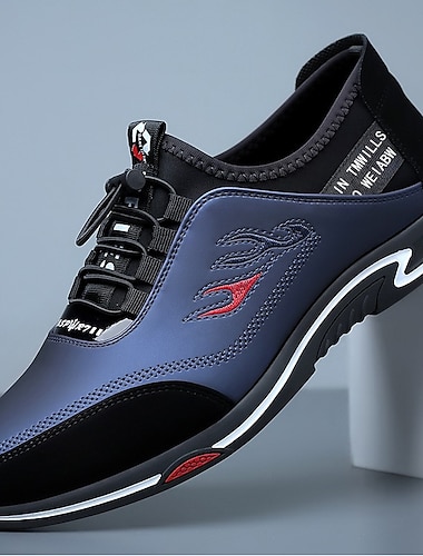  baskets de sport bleues et noires pour hommes avec fermeture à lacets et semelle légère - chaussures de sport élégantes pour la course et les vêtements décontractés