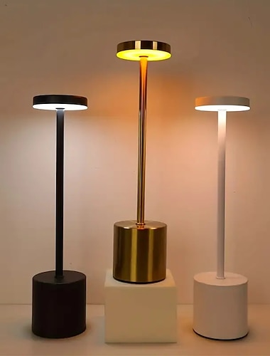 LED metal touch 3-kolorowa akumulatorowa bezprzewodowa lampa biurkowa lampka nocna do sypialni minimalistyczna nowoczesna atmosfera lampa biurkowa ładowanie przez USB