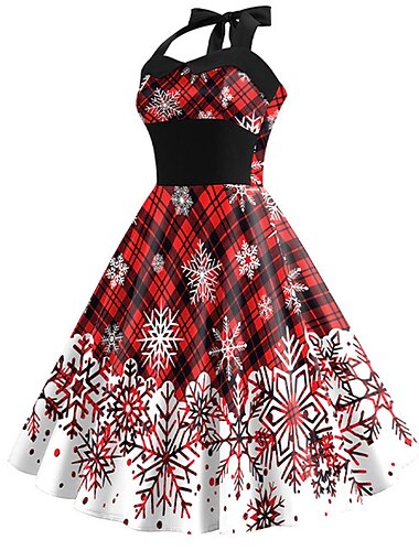  julenissen Mrs.Claus Fancy julekjole Dame 1950-tallet Cosplay kostyme Voksne Jul Maskerade julaften Jul Fest Kjole