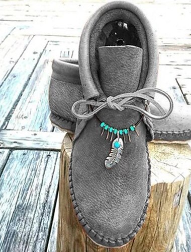  Retro Vintage Mittelalterlich Schuhe Flache Jazzstiefel Ren Faire Wikinger Damen Halloween Karneval Alltagstauglich Teenager Erwachsene Schuhe Herbst Winter
