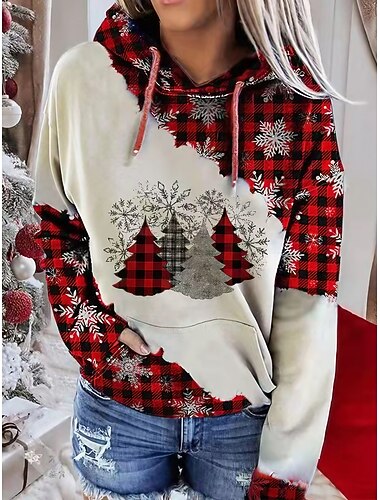  Vánoce Kapuce Pullover Vtipná vánoční mikina s kapucí Tisk 3D Přední kapsa Grafika Pro Pro páry Pánské Dámské Dospělé Vánoce Karneval Plesová maškaráda 3D tisk Párty Festival