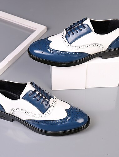  heren zwart-witte brogue oxford schoenen met wingtip design, geperforeerde details voor formele evenementen en feesten bruiloften