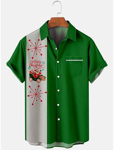  Navidad Papá Noel Camisas hawaianas Camisa hawaiana Pullover Estampado Gráfico Camisas Para Hombre Adulto Impresión 3D Fiesta
