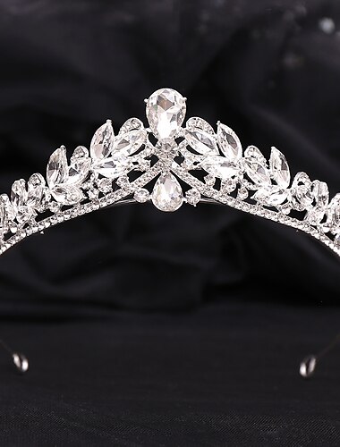  Crown Tiaras Bandanas Peça para Cabeça Strass Liga Casamento coquetel Luxo Elegante Com Detalhes em Cristal Capacete Chapéu