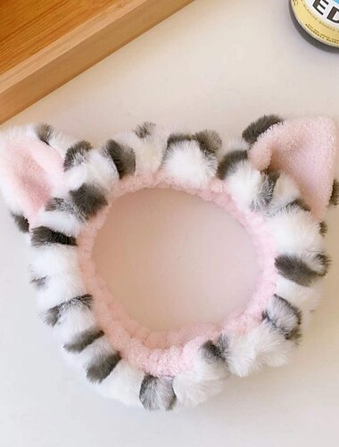  Niedliches Tiger-Shampoo-Haarband, Cartoon-niedliches Tier-Kopfbedeckungs-Shampoo-Make-up-Plüsch-Tiger-Ohrband