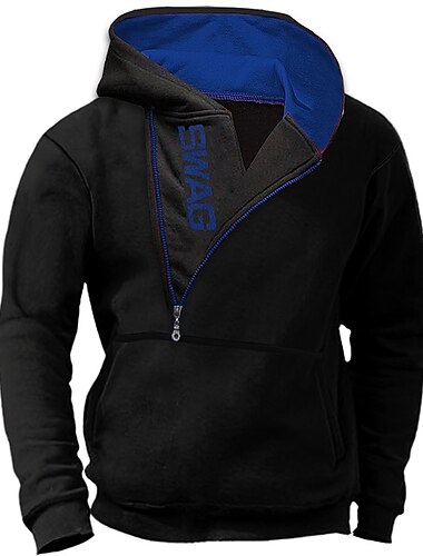  Herren Hoodie mit Viertelreißverschluss Wein Rote Königsblau Blau Hellgrau Mit Kapuze Buchstabe Grafik-Drucke Bedruckt Sport & Natur Täglich Sport Heißprägen Designer Basic Brautkleider schlicht