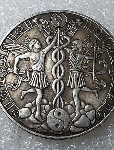  Antikes Kunsthandwerk, europäische und amerikanische Zwölf Sternbilder, Gedenkmünzen, antike Silbermünzen, Tarot, Wunschsonnengott, Gedenkmünzen, Fremdwährung