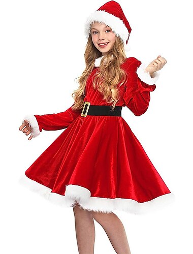  Mikulás Mrs.Claus Ruhák Divatos karácsonyi ruha Női Lány Karácsony Gyermek Felnőttek Karácsony Újév szenteste Karácsony Parti Szilveszter Ruha Kalap