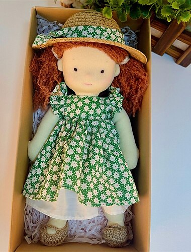  Waldorfpuppe, handgemachte Puppe aus reiner Baumwolle, zum Wechseln der Kleidung, weiche und niedliche Plüschpuppe, weibliches Kinderspielzeug