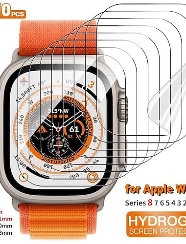  Suivre Protection Ecran Compatible avec Apple Watch Ultra 49mm Series 8 7 45mm Series 8 7 41mm Series 3 2 1 42mm Series 3 2 1 38mm Couverture maximale HD Effacer Film souple Film souple Accessoires