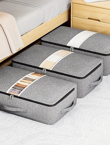  Opbergtas voor op de bodem van het bed, opbergtas voor kledingquilt met transparant venster, opvouwbare organizertas voor kledingkast met grote capaciteit