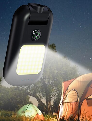  屋外キャンプライトコンパス付き C 型充電バッグ懐中電灯キャンプライト 180 度回転超高輝度ハイキングと集魚灯 1pc