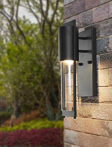  απλίκα τοίχου φωτιστικά led απλίκα τοίχου ip65 αδιάβροχο γυαλί αλουμινίου φωτιστικό τοίχου αυλής κήπου μπαλκόνι βίλα διακοσμητικά φώτα 110-240v