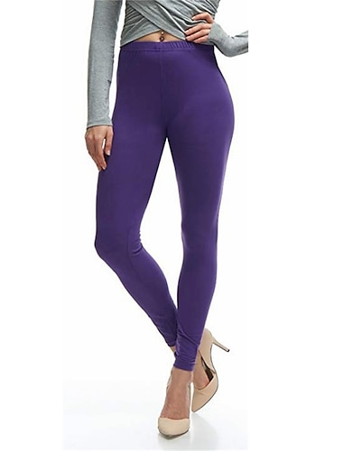  Damen Leggins Mittlere Taillenlinie In voller Länge Schwarz Herbst