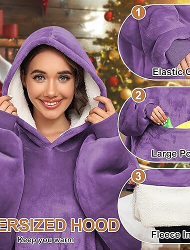  sudadera con capucha de manta portátil, manta de sudadera con capucha de gran tamaño para adultos mujeres hombres, regalo, manta con capucha sherpa acogedora y difusa