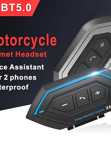  starfire x6 hjelm headset motorsykkel interphone motorsykkel bt-kompatibel intercom stereo headset for mobiltelefon