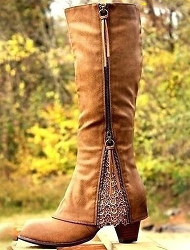  Damen-Westernstiefel im Vintage-Stil mit Spitzendetails und seitlichem Reißverschluss, halbhohe Wildlederstiefel für den lässigen und Country-Stil