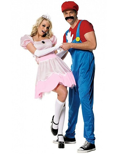  prinses perzik Super broers Cosplay kostuum Kostuums voor koppels voor Halloween-groepen Volwassenen Voor heren Dames Cosplay Kostuums Halloween Carnaval Maskerade Makkelijk carnavalskostuum