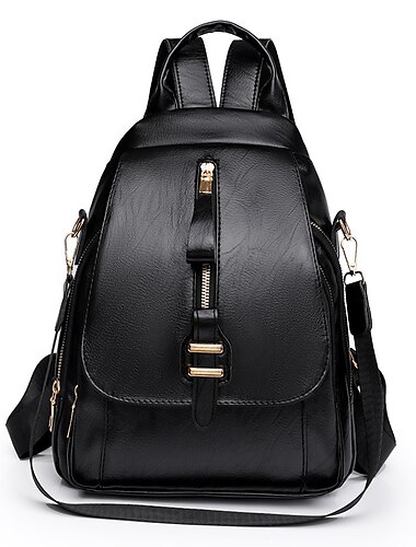  Kunstleder-Rucksack für Damen mit großem Fassungsvermögen – Multi-Trage-Design mit verstellbaren Riemen für den Alltag, Reisen und die Freizeit