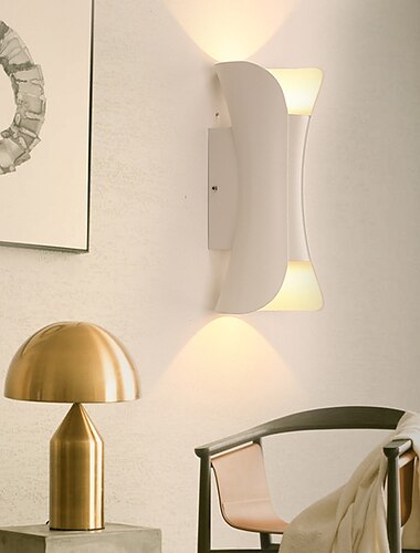  led venkovní nástěnné svítidlo 6w 10w 20w 30w osvětlení nahoru/dolů vnitřní dvouhlavé zakřivené voděodolné nástěnné svítidlo ip65 moderní ložnicové svítidlo teplé bílé světlo ac85-265v
