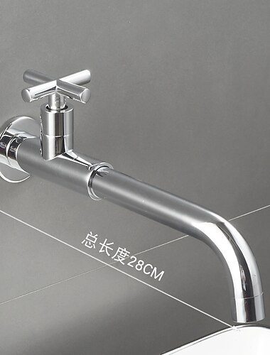  Wandmontierter Waschbecken-Wasserhahn, aus Messing gefertigt, Einhebelmischer, ein Loch, langer umkehrbarer Auslauf, Wannenmischer für Badezimmer-Waschbecken, hohes Gefäß in schwarzem Chrom, antikem Messing und Silber