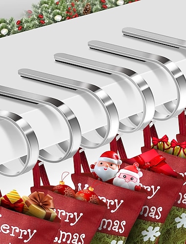  1 pc porte-bas de Noël pour manteau porte-bas réglables antidérapants, cintre de bas pour les décorations de fête de Noël
