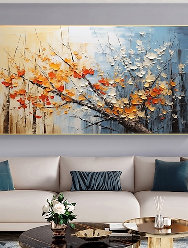  håndlaget oljemaleri lerret veggkunst dekor original blomstrende tre hjemmeinnredning med strukket ramme uten indre ramme maleri