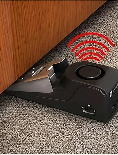  Herramienta de seguridad portátil con alarma de 120db para alarma de tope de puerta de apartamento de viaje a casa, dispositivo de seguridad de tope de puerta