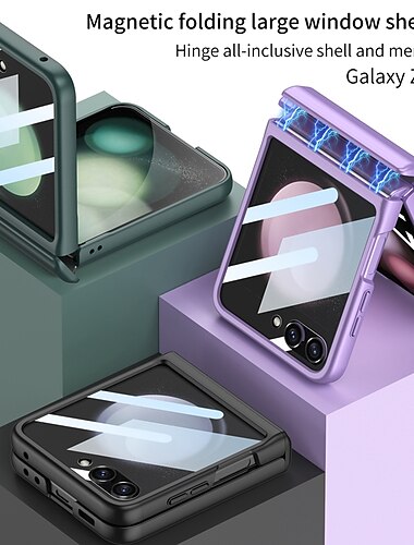  teléfono Funda Para Samsung galaxia Z Flip 7 Z Flip 6 Z Flip 5 Funda Trasera y protector de pantalla Magnética Ultra Delgado ordenador personal