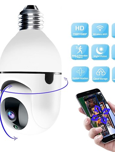 كاميرا IP 1080 بكسل (1920 × 1080) مصباح WIFI كشاف الحركة إذن بالدخول عن بعد قطع الأشعة تحت الحمراء داخلي الدعم 128 GB