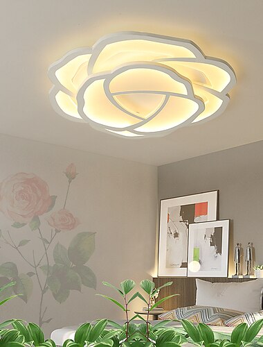  plafoniera a led dimmerabile design floreale moderno lampadario a sospensione in metallo luce a sospensione a led plafoniera a sospensione creativa in bianco per soggiorno ristorante bar 110-240v