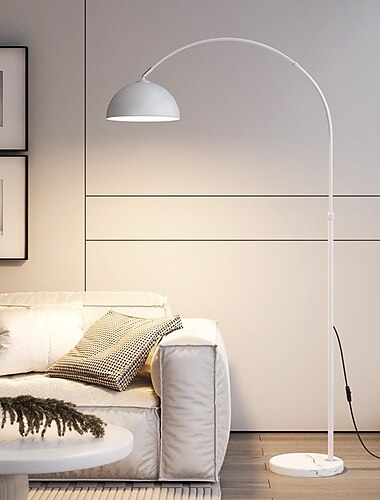  Bogenlampe höhenverstellbar 180 cm Weißgold Schwarz Bogenlampe, Stehlampe Marmorsockel Bogenstehlampe 110-240V