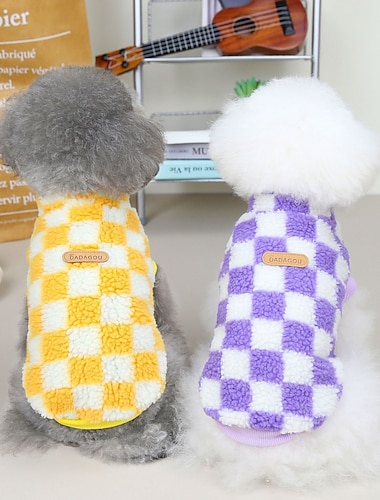  Japan und Südkorea Herbst- und Winter-Haustierkleidung, karierte Zweibeiner-Fleece-Hundekleidung, Bixiong-Teddy-Haustierkleidung