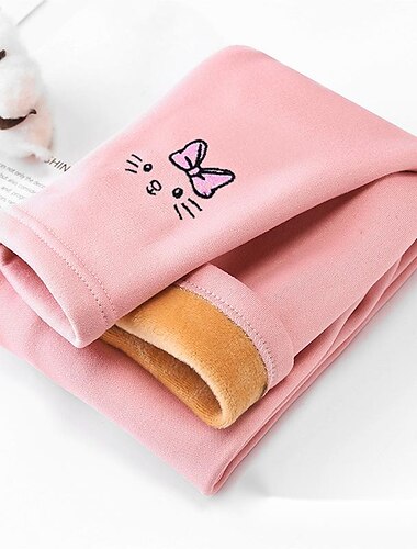  Kinderen Voor meisjes Legging dier Actief School Katoen 7-13 jaar Lente YM fleece legging-roze YM fleecebroek-beer zwart YM fleecebroek-beer lichtgrijs