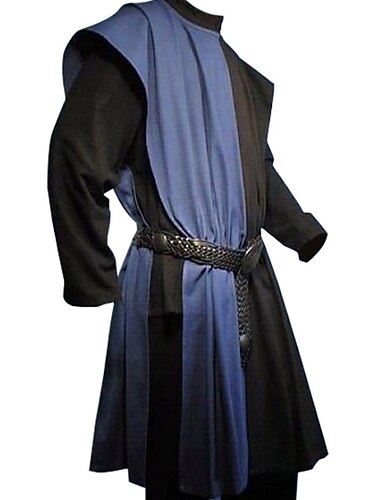  Punk & Gothique Médiéval Renaissance Blouse / Chemise Ren Faire Guerrier Chevalier Viking Couleur Unie Homme Viking Soirée Adulte Chemisier