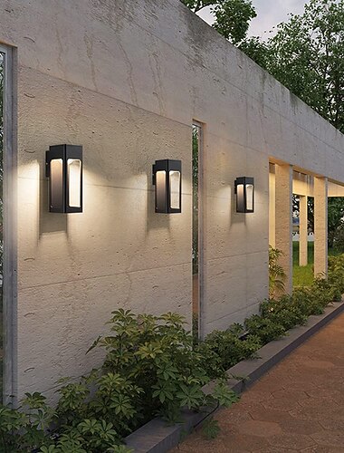  led vegglampe lysarmatur vegglampe lykt utvendig vanntett ip65 rustfri aluminium vegglampe lykt gårdsplass hage balkong villa dekorative lys 110-240v