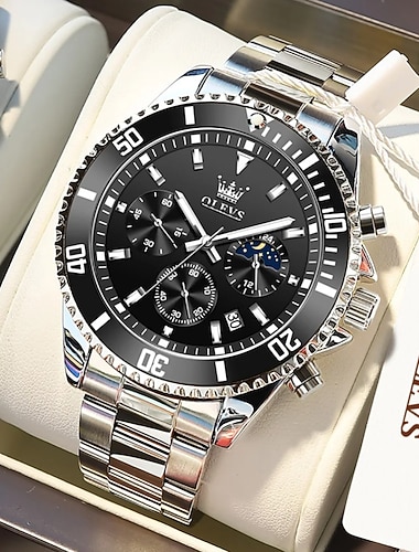  OLEVS kwarts horloge cadeau voor mannen mode luxe duik klassieke kwarts herenhorloges sport waterdicht roestvrijstalen band horloges