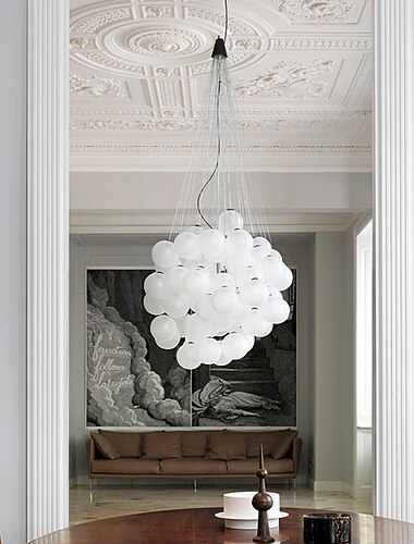  Kronleuchter-Licht, modernes Design, Blasenkugel, 40/50 cm, Kronleuchter, Kunst-Dekor, Glas, Kronleuchter, Leuchte, Esszimmer/Wohnzimmer, Aufhängung, LED-Lampe, 110–240 V