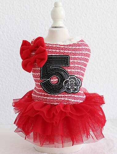  Hund Katze Kleid Mode Party Winter Weich Waschbar Bequem Outdoor Geburtstag Hundebekleidung for Bichon Frise Pudel Zwergspitz Baby Haustier Papillon