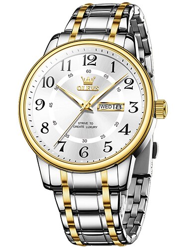  OLEVS Muži Křemenný Luxus Sportovní Obchodní Wristwatch Svítící Kalendář Datum týden VODĚODOLNÝ Slitina Hodinky
