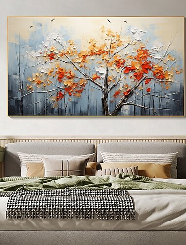  handgemaakte olieverf canvas kunst aan de muur decor originele bloeiende boom woondecoratie met uitgerekt frame zonder binnenframe schilderij