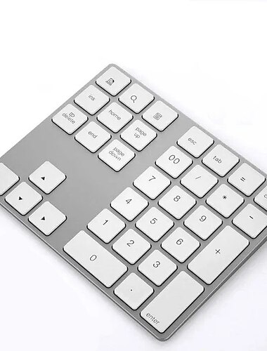 Drahtlose Bluetooth-Zifferntastatur aus Aluminiumlegierung mit USB-Hub-Digitaleingangsfunktion für Windows, Mac, OS und Android-Laptop-PC